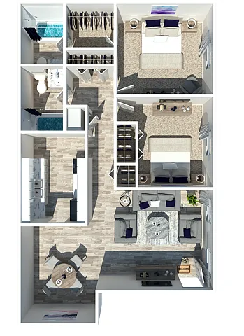 Floor plan 2 Bedroom 2 Bathroom