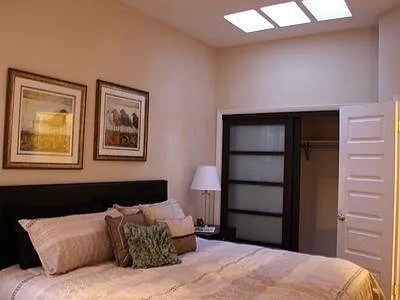 master bed with skylight