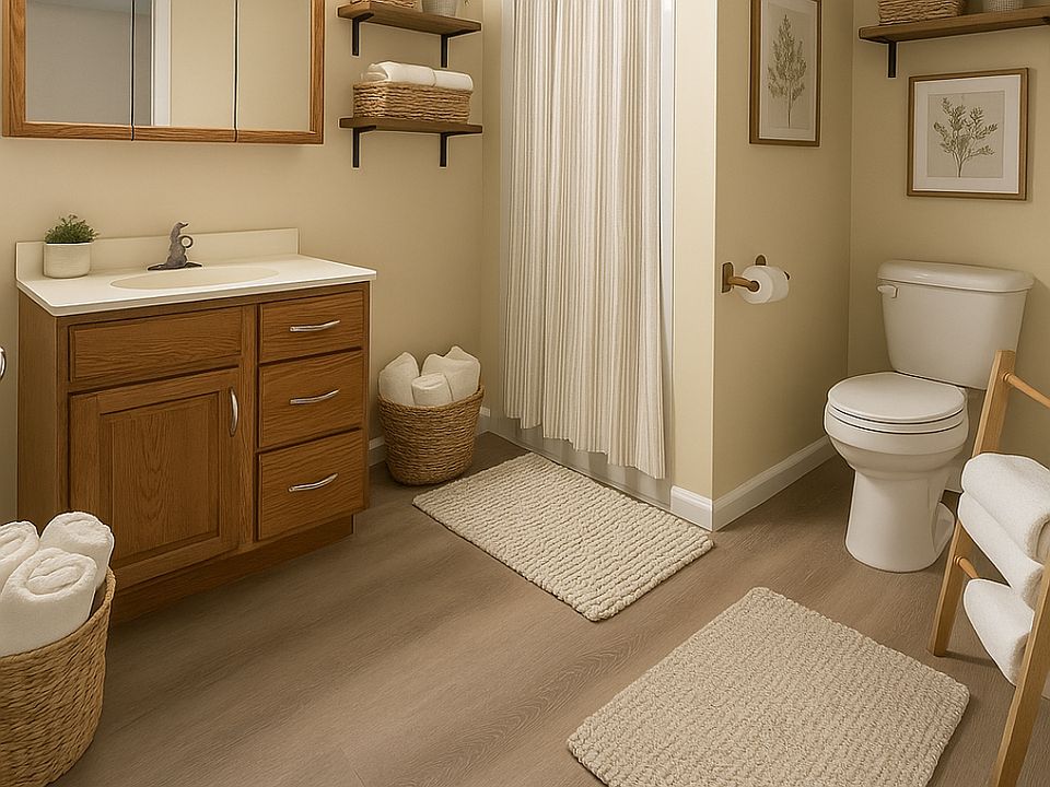Staged bathroom