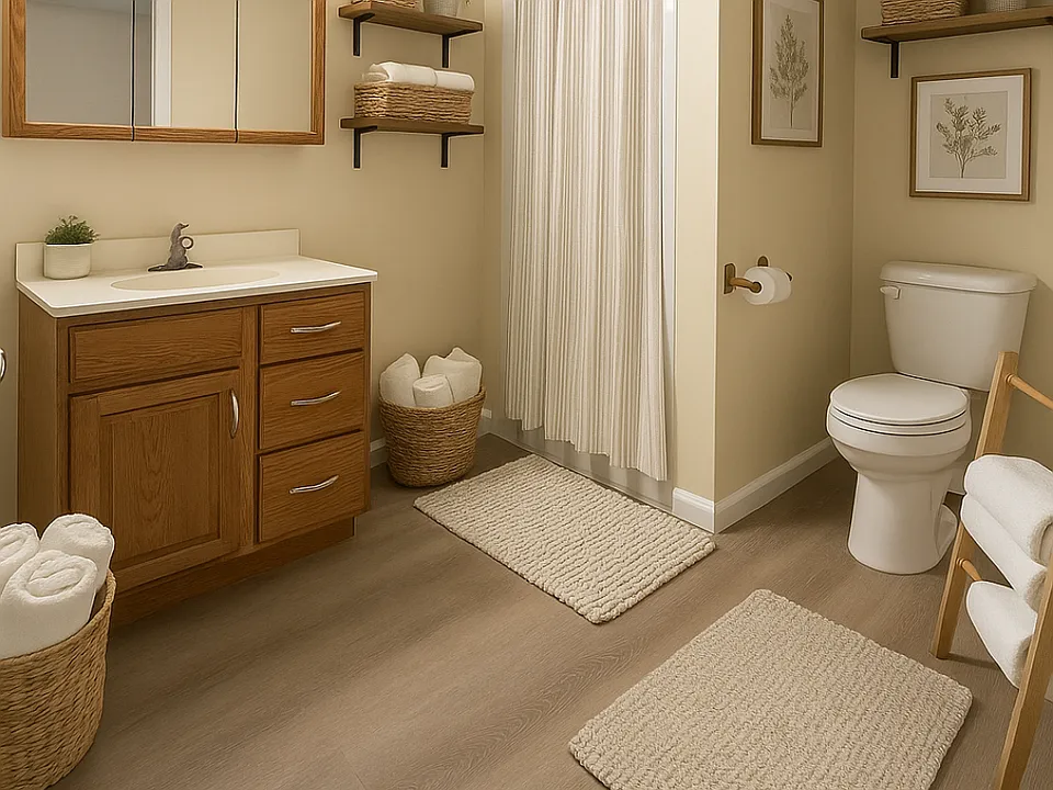 Staged bathroom