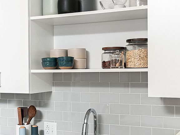 Custom built-in kitchen shelving