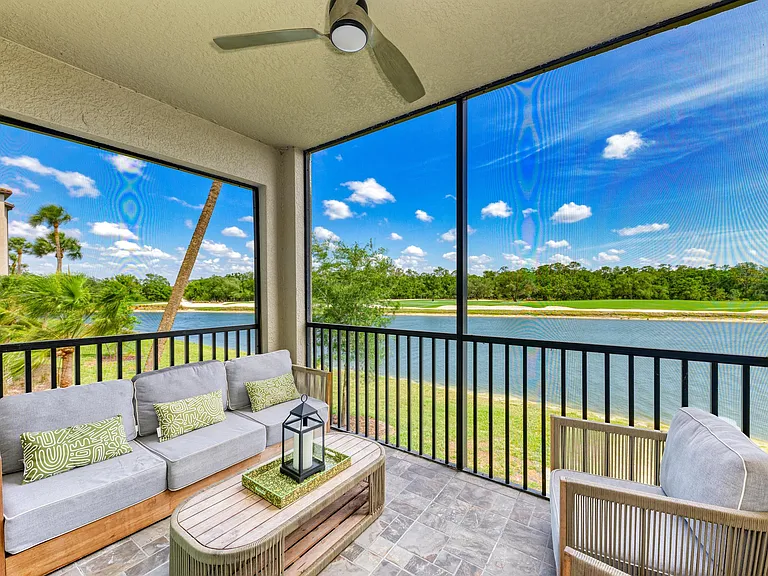 Enjoy each morning along side this beautiful south facing view of the Commander course.