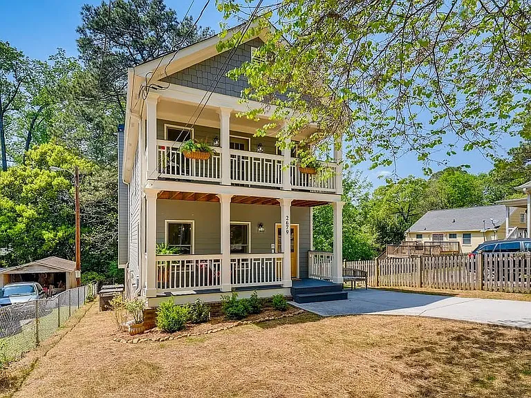 Front porch - tree has been cut and porch is currently under construction