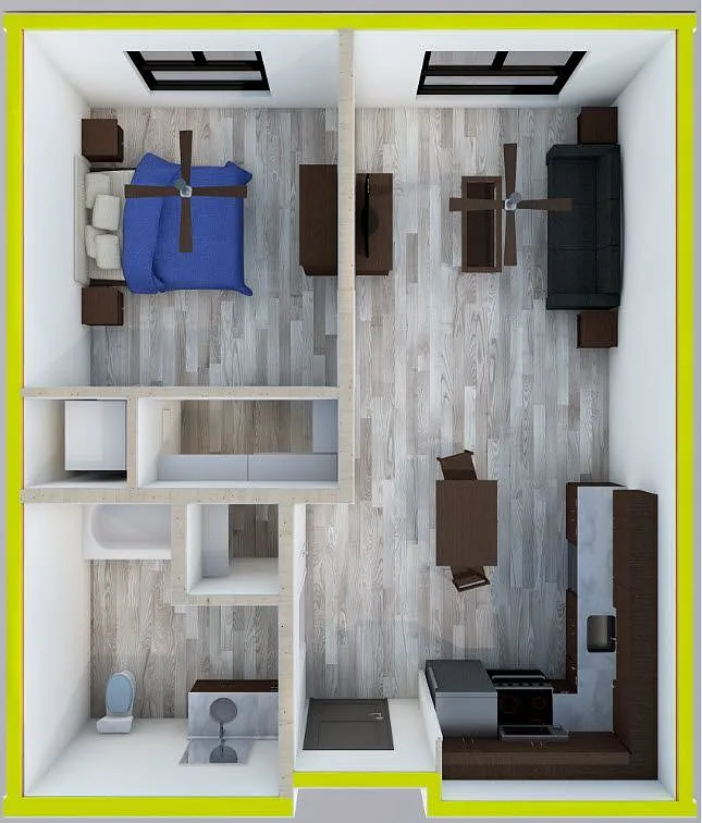 Floor plan Hewitt (100%, income restrictions apply)