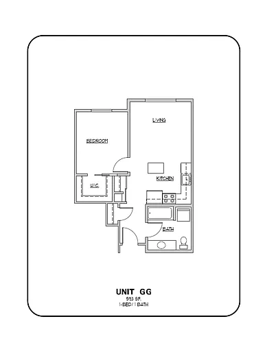 Floor plan 1-BED 1-BATH gg