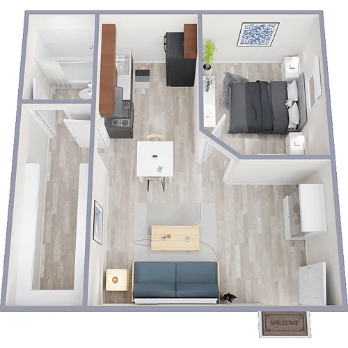 Floor plan Small 1 Bedroom