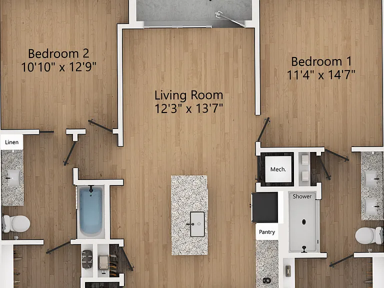 C2 floor plan Bennet at BullStreet