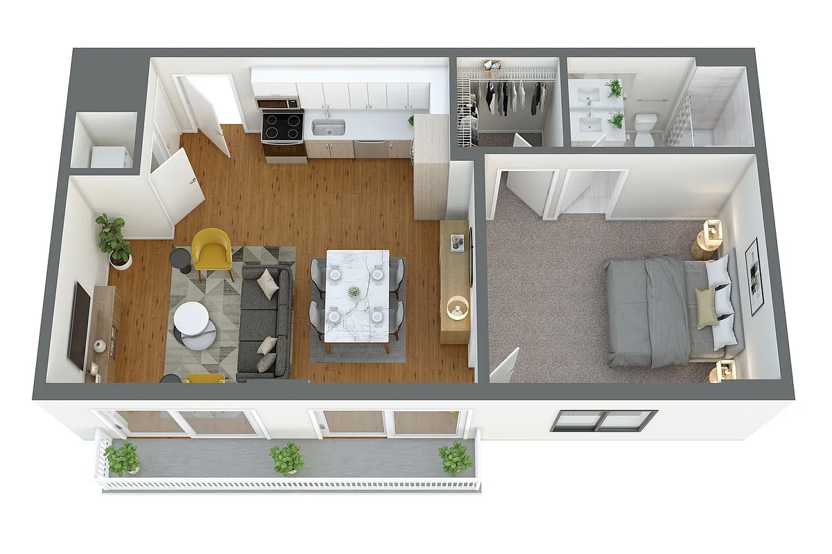Floor plan A17 1 Bed/1 Bath
