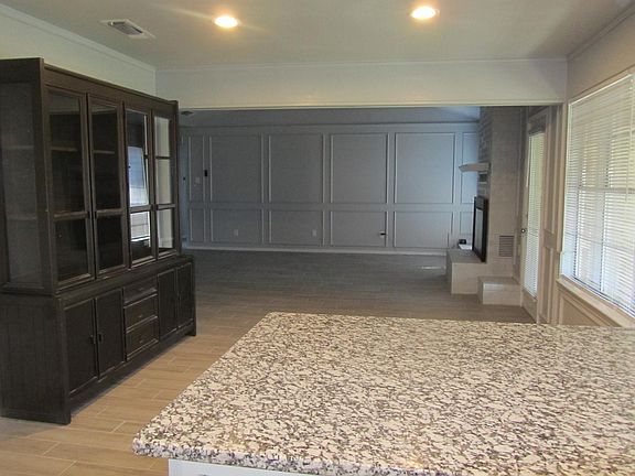 kitchen opens to family room