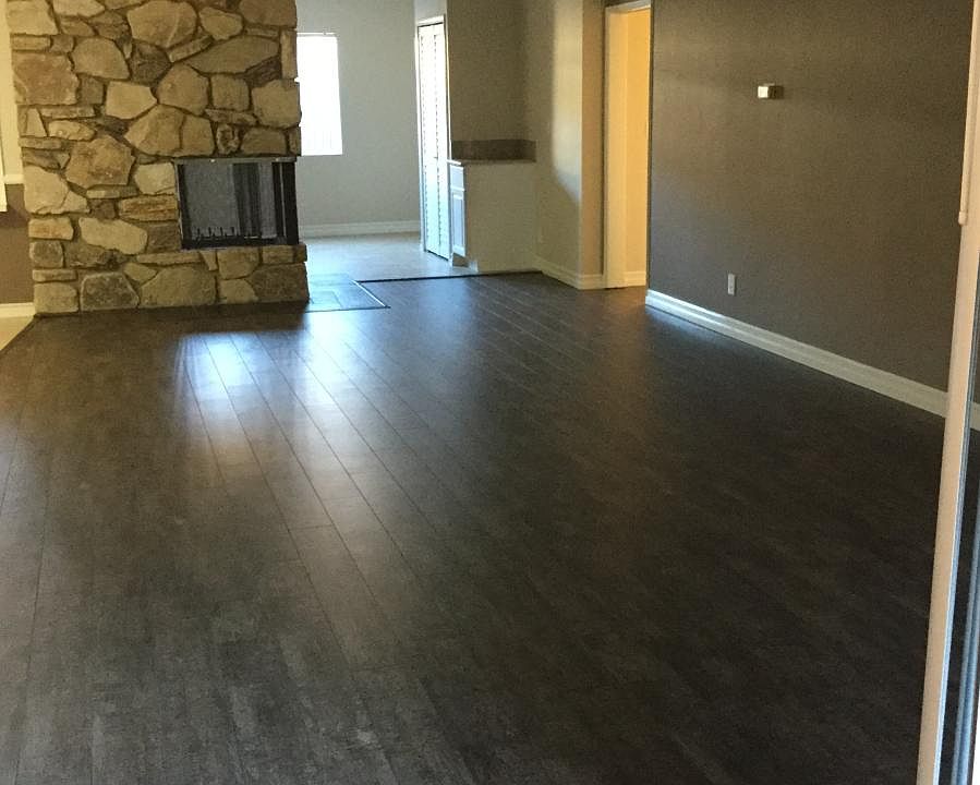 New wood laminate flooring in living room