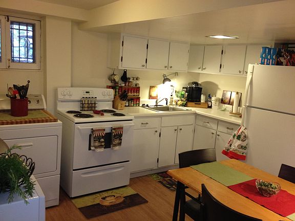 View of the kitchen with in-unit Laundry.
