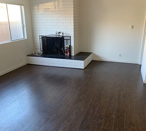 Living room with fireplace!