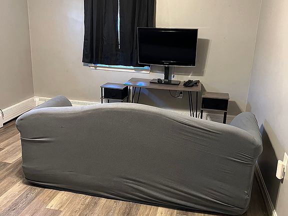 Living area with sleep sofa.