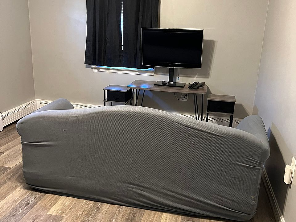 Living area with sleep sofa.