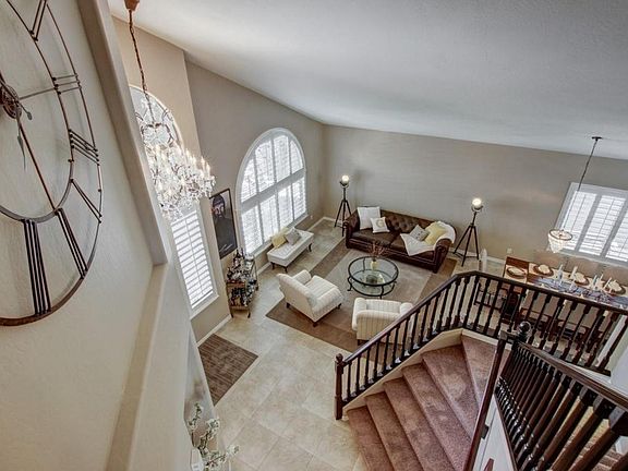 view from top of stairs