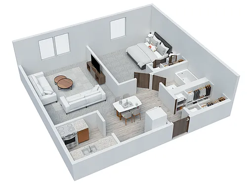 Floor plan 1 BD 1 BA Large