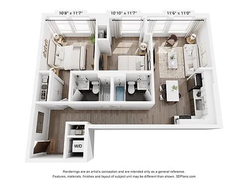 Floor plan 2 Bedroom 2 Bathroom | 898