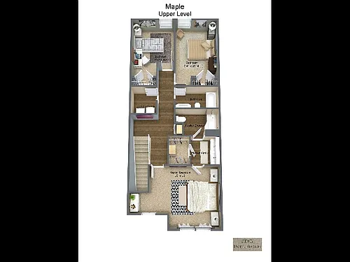 Floor plan 3 Bedroom 2.5 Baths Townhome - w/Basement