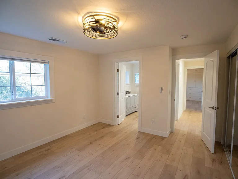 Lots of light with new fixtures including overhead fan.