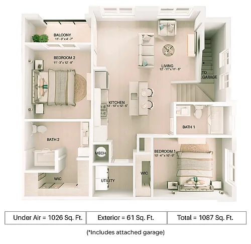 Floor plan B1U - Attached Garage