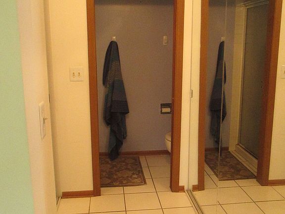Separate shower/Closet area