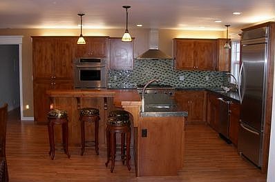 Equipped Kitchen with professional grade double oven, island w/prep-sink  