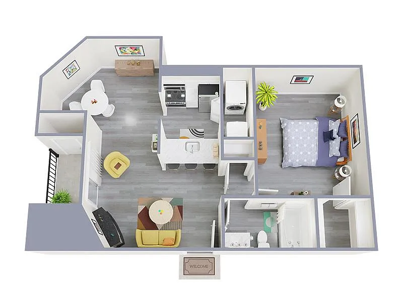 Floor plan 1X1-665