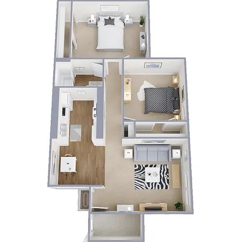 Floor plan 2 Bed 1 Bath