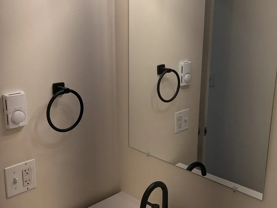 New bathroom vanity and fixtures