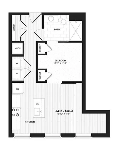 Floor plan S1a | Studio | 1 Bath
