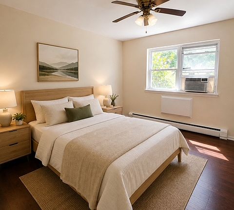 Virtually staged Bedroom