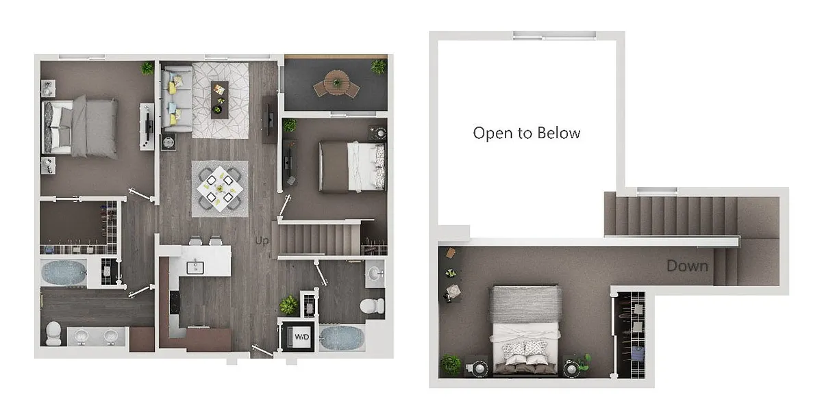 Floor plan 2/2 w/ Loft Standard