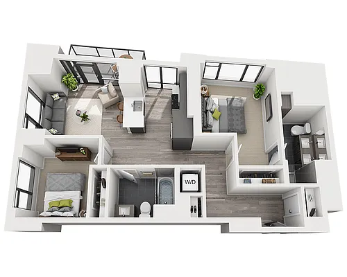 Floor plan Two Bedroom B2G