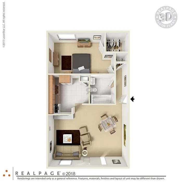 Floor plan 1 Bedroom 1 Bath