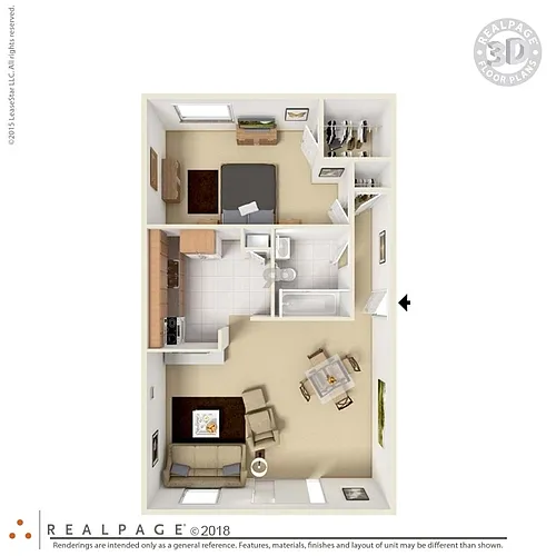 Floor plan 1 Bedroom 1 Bath
