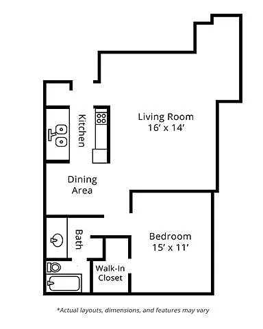 Floor plan 1 Bedroom with Den