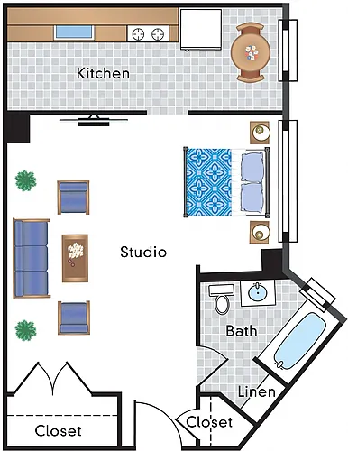 Floor plan Renovated Studio 07 Tier