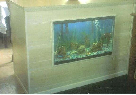 custom built bar with built in fish tank