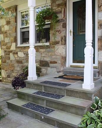 Front door & slate patio