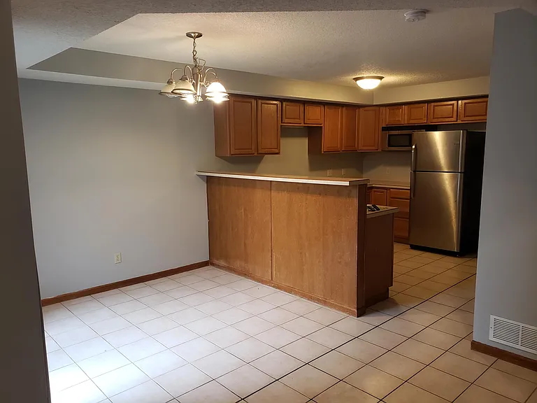 Dining room view, looking at kitchen island