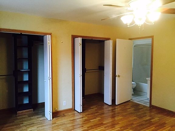 Double closets in the master bedroom