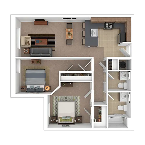 Floor plan Two Bedroom - A