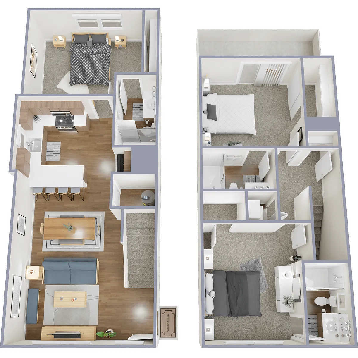 Floor plan 3 Bed, 3 Bath