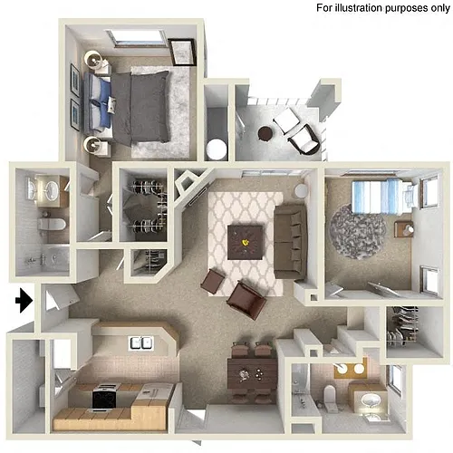 Floor plan D Brandriff 1,098 SF