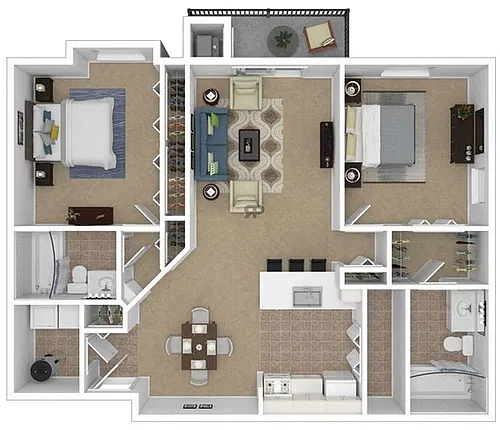 Floor plan 2 Bedroom Parkside Classic