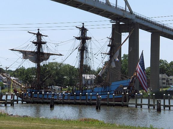 Our view of ships on Canal