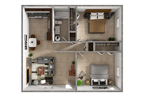 Floor plan Two Bedoom One Bathroom