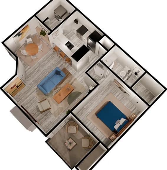 A2 - 1 Bed 1 Bath A2 - 1 Bed 1 Bath