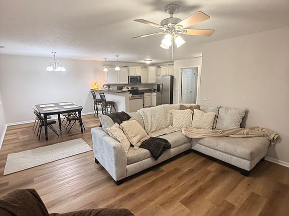 Living Room Overlooking Kitchen and Dining Room