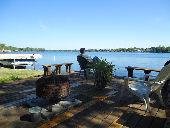 Shaded deck near pool area